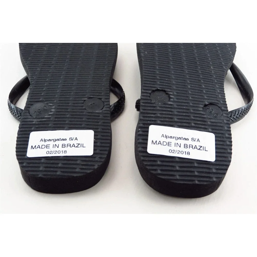 Havaianas Flip Flops Black Synthetic Toddler‎ Girls Size 13-1 Casual Sandals